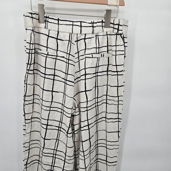 Haven + Blair Black White Pants Size Medium Wide Leg Casual Light - Picture 7 of 9